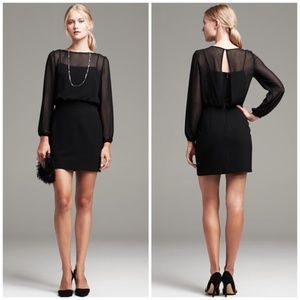 Banana Republic Sheer Overlay Black Mini Dress 6